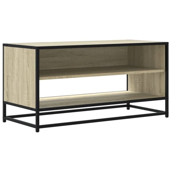 vidaXL Tv-bänk sonoma-ek 91x40x46 cm konstruerat trä och metall