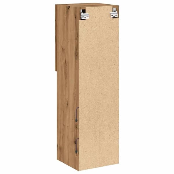 vidaXL tv-bord med LED-lys 30,5x30x102 cm egetræsfarve