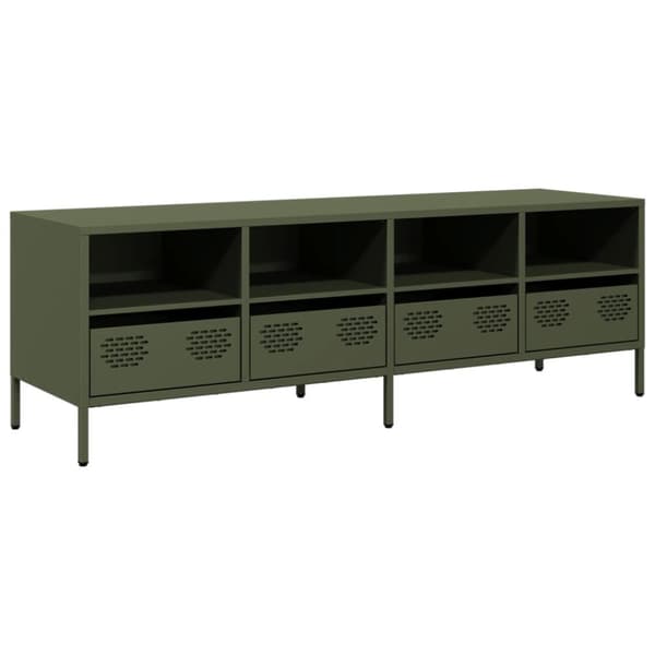 vidaXL tv-bord 135x39x43,5 cm koldvalset stål olivengrøn'