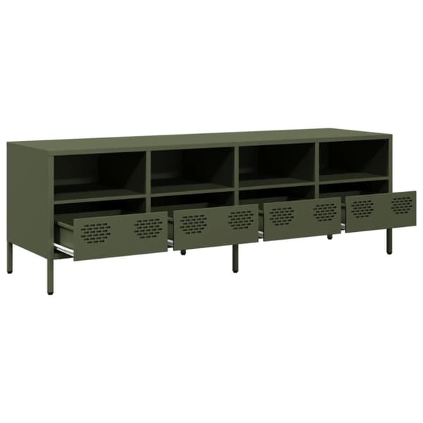 vidaXL tv-bord 135x39x43,5 cm koldvalset stål olivengrøn'