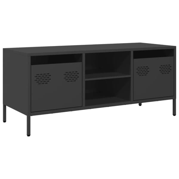 vidaXL Tv-bänk svart 101,5x39x43,5 cm kallvalsat stål
