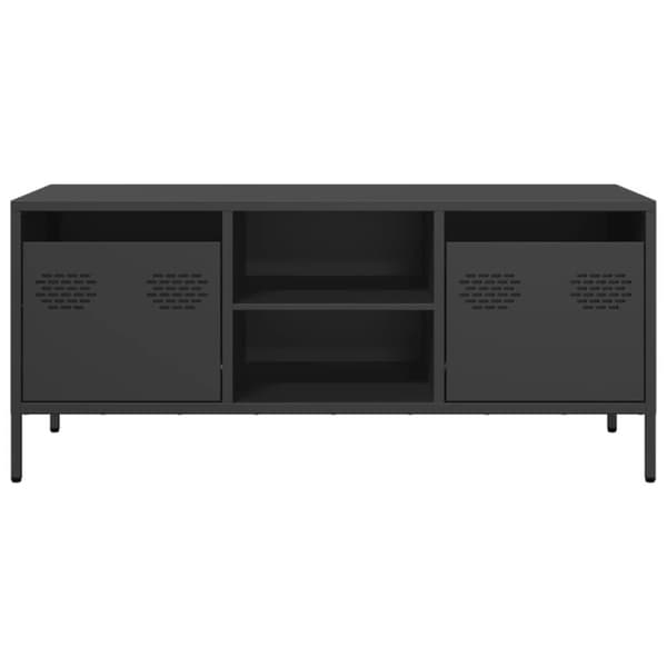 vidaXL Tv-bänk svart 101,5x39x43,5 cm kallvalsat stål