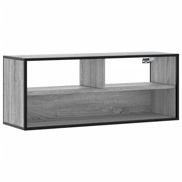 vidaXL Tv-bänk grå sonoma 100x31x39,5 cm konstruerat trä och metall