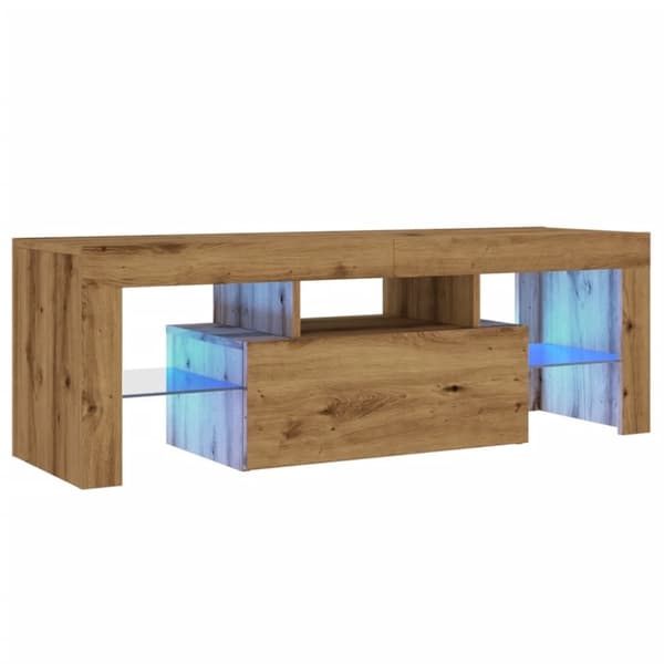 vidaXL TV-kaappi LED-valoilla käsityöläinen tammi 120x36,5x40 cm