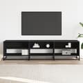 Miniatyrbilde 4 av 10: vidaXL TV-benk svart 180x40x46 cm konstruert tre
