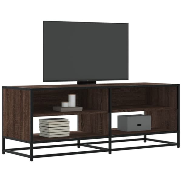 vidaXL TV-benk brun eik 120,5x40x46 cm konstruert tre og metall