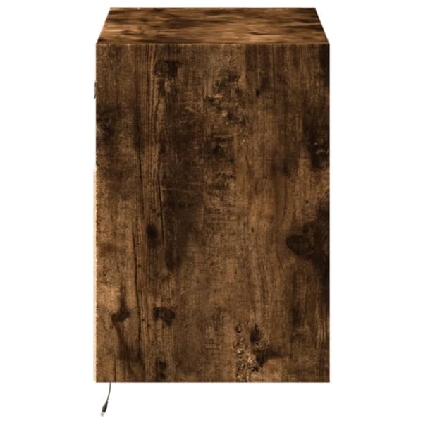 vidaXL Vegghengt TV-benk med LED røkt eik 80x31x45 cm