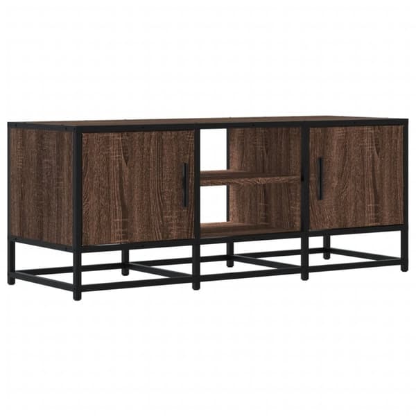 vidaXL TV-benk brun eik 100x35x41 cm konstruert tre og metall