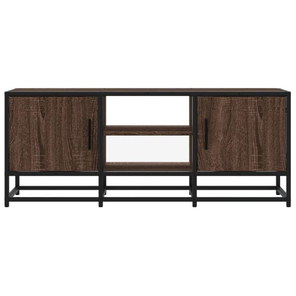 vidaXL TV-benk brun eik 100x35x41 cm konstruert tre og metall