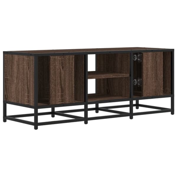vidaXL TV-benk brun eik 100x35x41 cm konstruert tre og metall