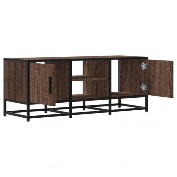 vidaXL TV-benk brun eik 100x35x41 cm konstruert tre og metall