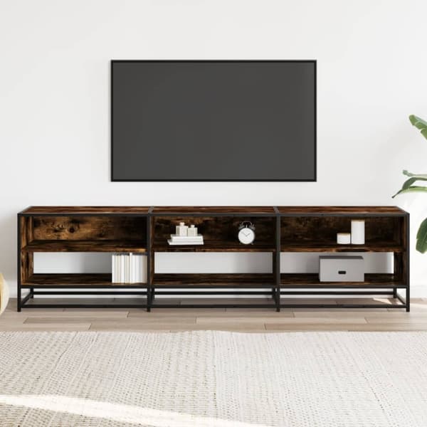 vidaXL TV-benk røkt eik 180x40x46 cm konstruert tre