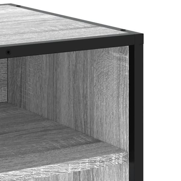 vidaXL tv-bord 91x40x46 cm konstrueret træ og metal grå sonoma-eg