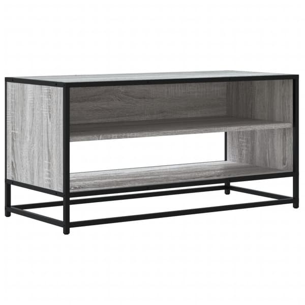 vidaXL TV-benk grå sonoma 91x40x46 cm konstruert tre og metall