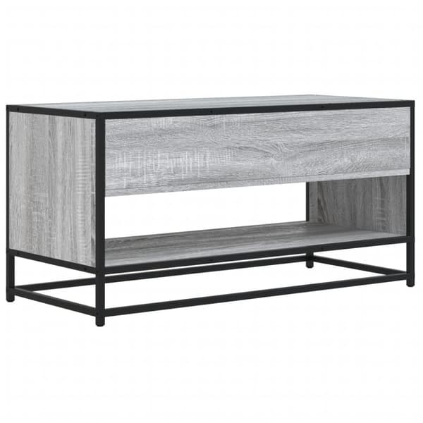 vidaXL TV-benk grå sonoma 91x40x46 cm konstruert tre og metall
