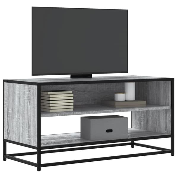 vidaXL TV-benk grå sonoma 91x40x46 cm konstruert tre og metall