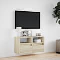 Miniatyrbilde 5 av 11: vidaXL Vegghengt TV-benk med LED sonoma eik 80x31x45 cm