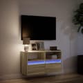 Miniatyrbilde 6 av 11: vidaXL Vegghengt TV-benk med LED sonoma eik 80x31x45 cm