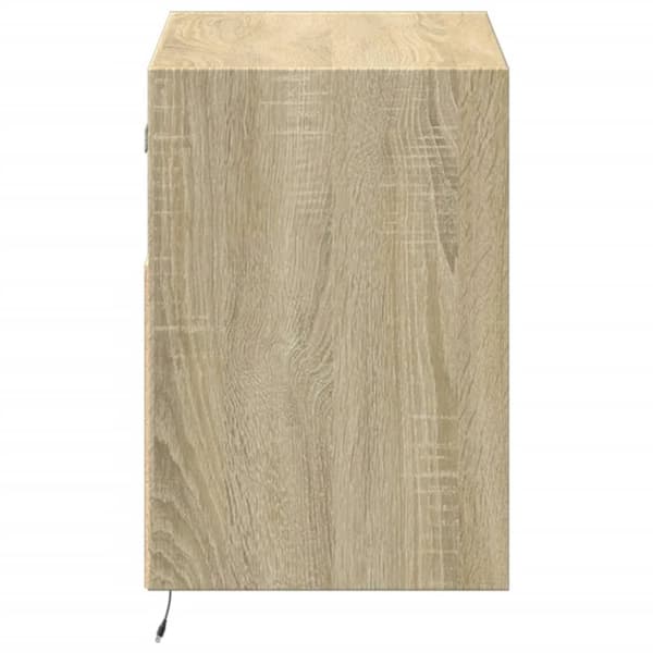 vidaXL Vegghengt TV-benk med LED sonoma eik 80x31x45 cm