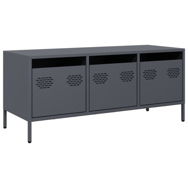 vidaXL tv-bord 101,5x39x43,5 cm koldvalset stål antracitgrå