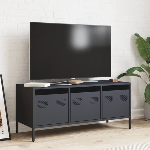 vidaXL tv-bord 101,5x39x43,5 cm koldvalset stål antracitgrå