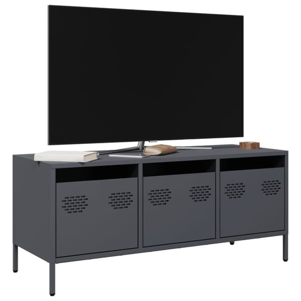 vidaXL tv-bord 101,5x39x43,5 cm koldvalset stål antracitgrå