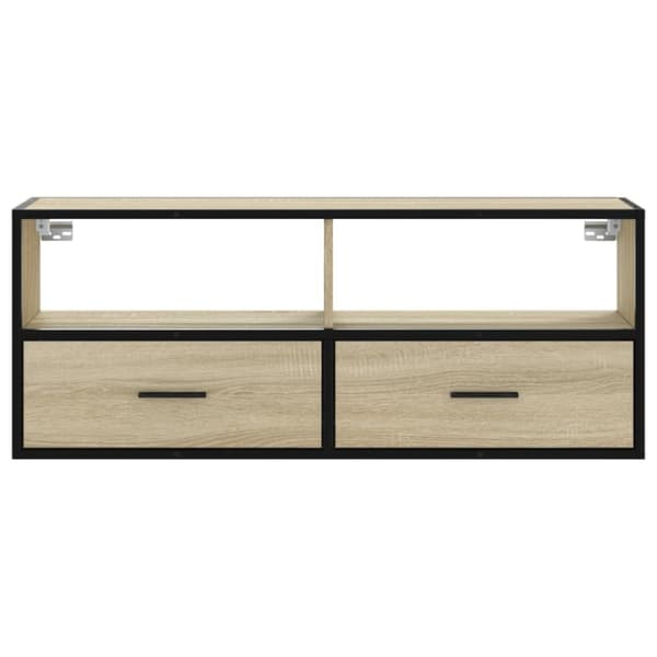 vidaXL TV-benk sonoma eik 100x31x39,5 cm konstruert tre og metall