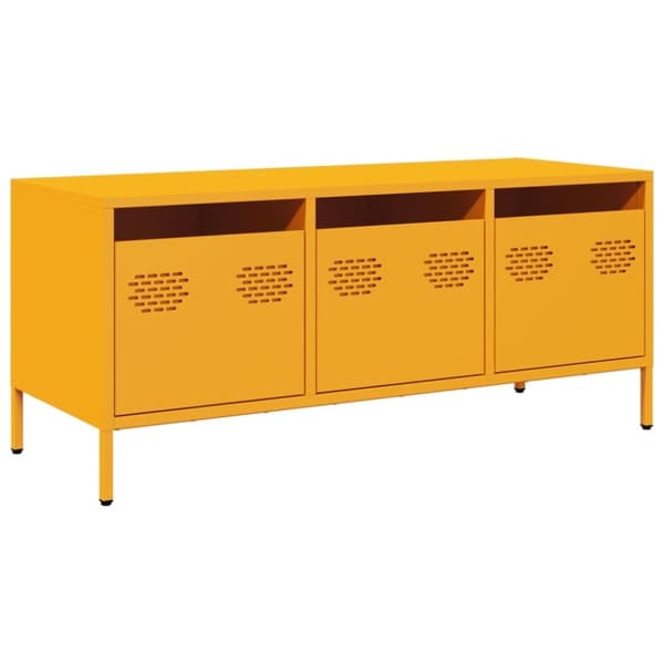 vidaXL Tv-bänk senapsgul 101,5x39x43,5 cm kallvalsat stål