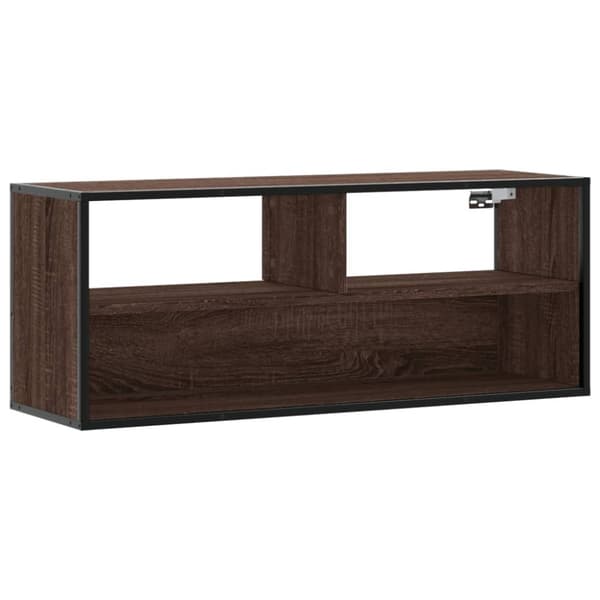 vidaXL tv-bord 100x31x39,5 cm konstrueret træ og metal brunt eg