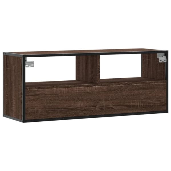 vidaXL tv-bord 100x31x39,5 cm konstrueret træ og metal brunt eg