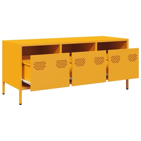 vidaXL tv-bord 101,5x39x43,5 cm koldvalset stål sennepsgul