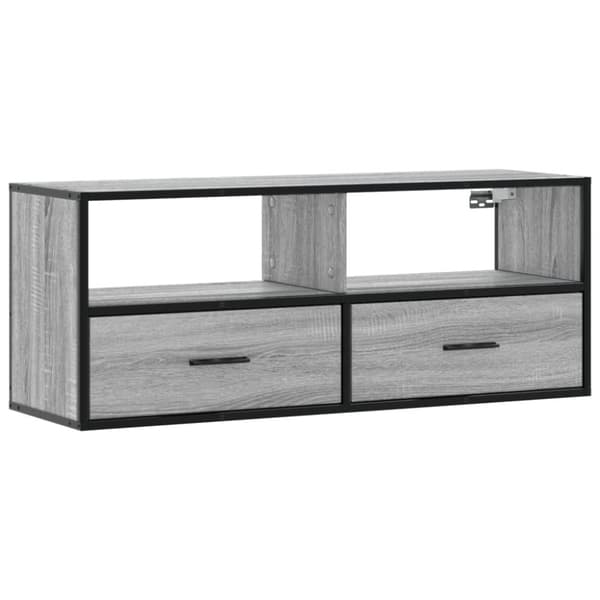 vidaXL TV-taso harmaa Sonoma 100x31x39,5 cm tekninen puu ja metalli
