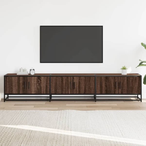 vidaXL tv-bord 210x35x41 cm konstrueret træ brun egetræsfarve