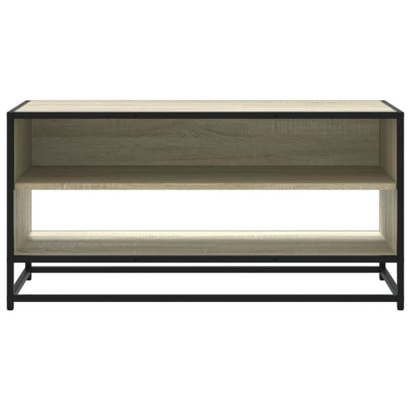 vidaXL tv-bord 91x40x46 cm konstrueret træ og metal sonoma-eg