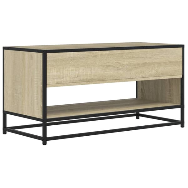 vidaXL tv-bord 91x40x46 cm konstrueret træ og metal sonoma-eg