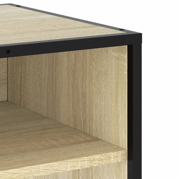 vidaXL tv-bord 91x40x46 cm konstrueret træ og metal sonoma-eg