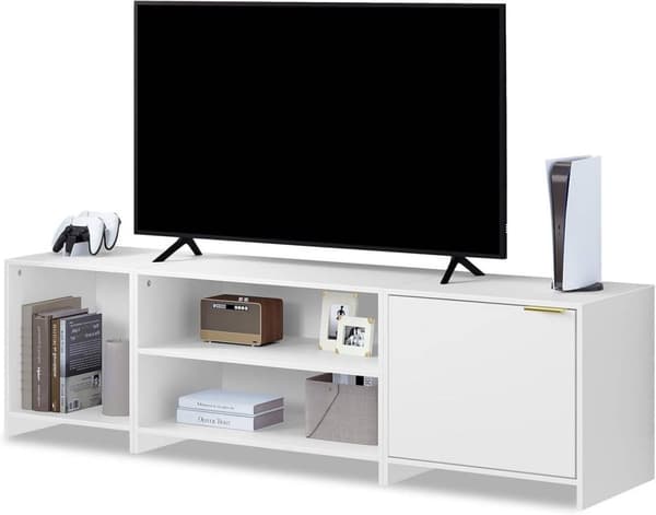 Rootz TV-skab Delbart design - TV-enhed - Mediekonsol - E1 Engineered Wood - Justerbar hylde - Hvid - 160cm x 45cm x 39cm