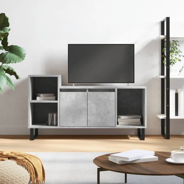 Tv-bänk betonggrå 100x35x55 cm konstruerat trä