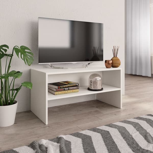 TV-bänk vit 80x40x40 cm konstruerat trä
