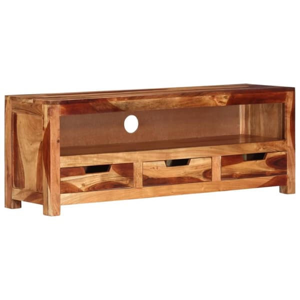 Tv-bänk 110x30x40 cm massiv akacia