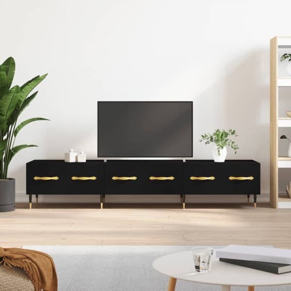 Tv-bänk svart 150x36x30 cm konstruerat trä