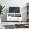 Miniatyrbild 1 av 2: Tv-bänk vit 80x36x50 cm konstruerat trä