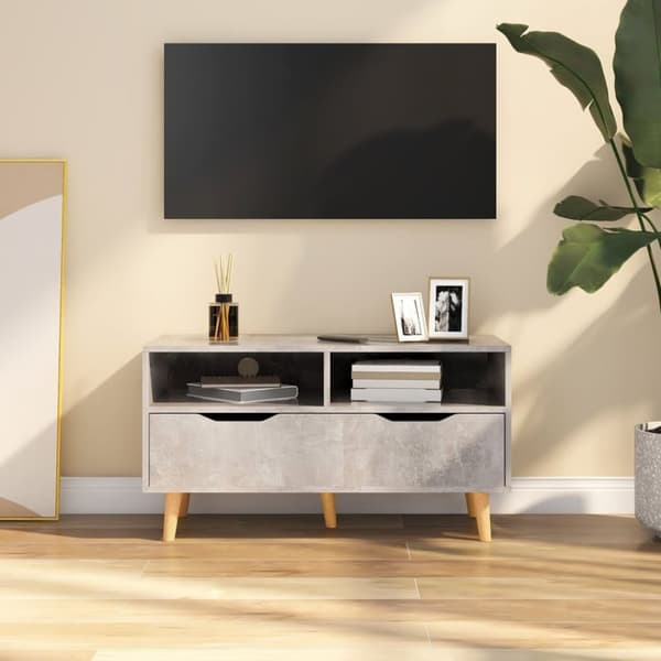 Tv-bänk betonggrå 90x40x48,5 cm konstruerat trä