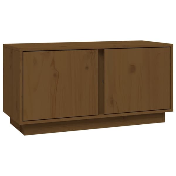 Tv-bänk honungsbrun 80x35x40,5 cm massiv furu