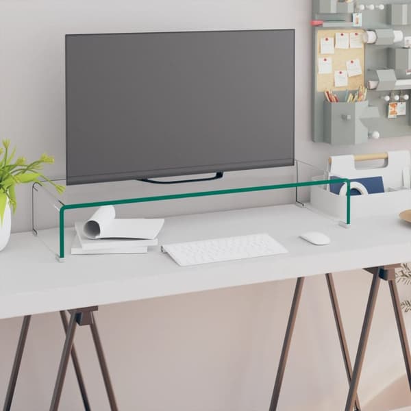TV-bord klarglas 80x30x13 cm