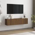 Miniatyrbild 1 av 2: TV-bänk för vägg brun ek 120x30x30 cm konstruerat trä