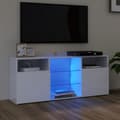 Miniatyrbild 1 av 2: TV-bänk med LED-belysning vit högglans 120x30x50 cm