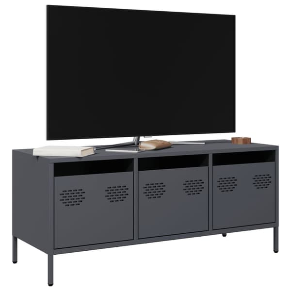 Tv-bänk antracit 101,5x39x43,5 cm kallvalsat stål