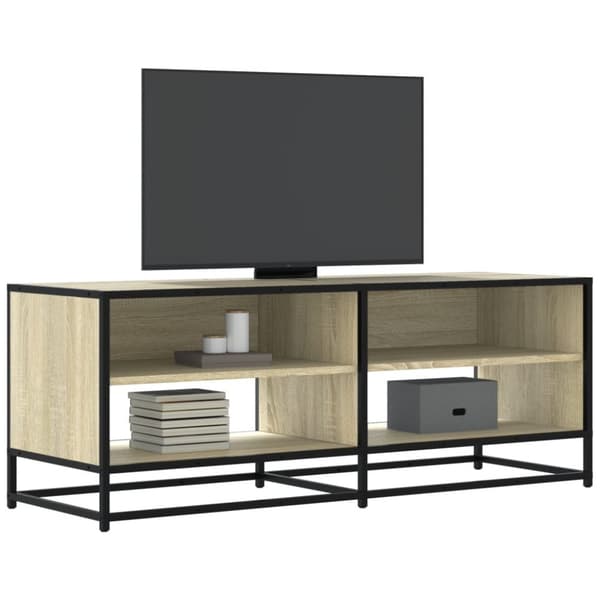 Tv-bänk sonoma-ek 120,5x40x46 cm konstruerat trä och metall