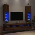 Miniatyrbild 1 av 2: Tv-bänk med LED-belysning 2 st artisian ek 30,5x30x102 cm
